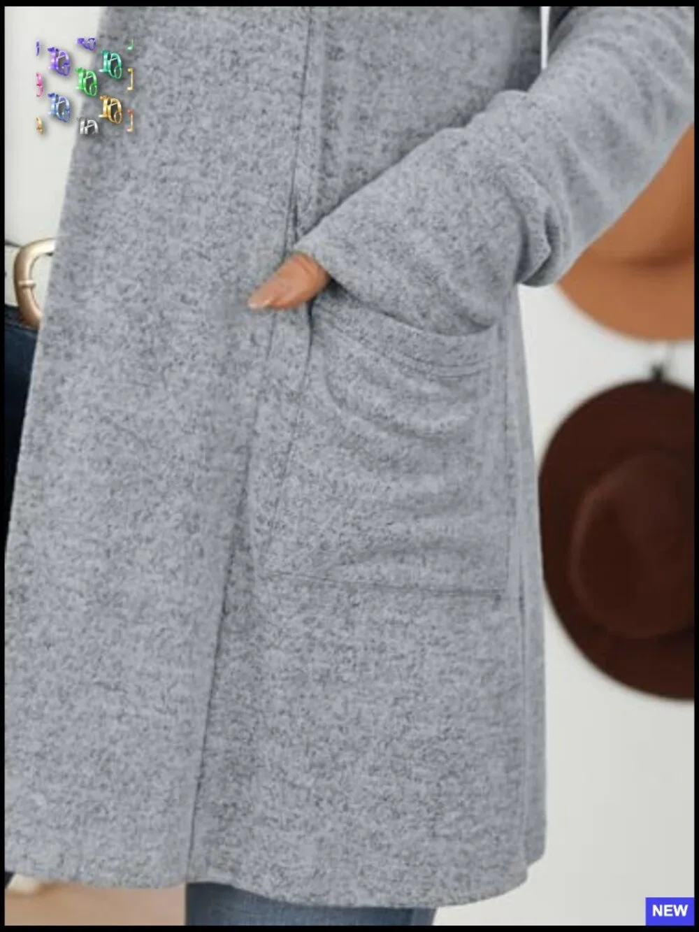 Lightweight Open Front Cardigan Sweater Casual Loose Spring Outfit with Pockets - Picture 5 of 6